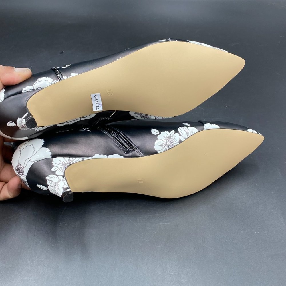XYD Flower Pointed Toe Side Zippers Low Kitten Heel Ankle Boots.🌸🌸🌸 - Picture 10 of 10